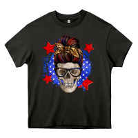 Asphalt American mom skull Heavy Core Tee - Zillion Design Studio