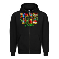 Black Christmas Texas Zipper Hoodie - MaliasSmallBusiness