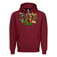 Burgundy Christmas Texas Zipper Hoodie - MaliasSmallBusiness