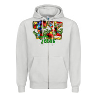 Dove Grey Christmas Texas Zipper Hoodie - MaliasSmallBusiness