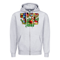 Heather Grey Christmas Texas Zipper Hoodie - MaliasSmallBusiness