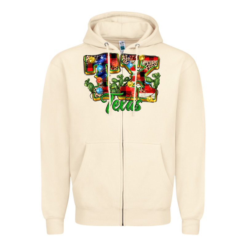 Christmas Texas Zipper Hoodie by MaliasSmallBusiness | Teevron