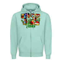 Seafoam Christmas Texas Zipper Hoodie - MaliasSmallBusiness