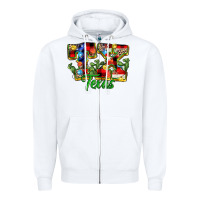 White Christmas Texas Zipper Hoodie - MaliasSmallBusiness