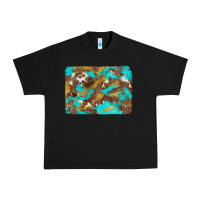 Black western turquoise leopard and cowhide background Urban Heavy Tee - Artiststas