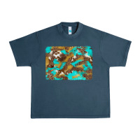 Midnight Navy western turquoise leopard and cowhide background Urban Heavy Tee - Artiststas