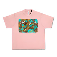 Salmon western turquoise leopard and cowhide background Urban Heavy Tee - Artiststas