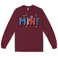 Burgundy 4th july mini Long Sleeve Tee - MaliasSmallBusiness