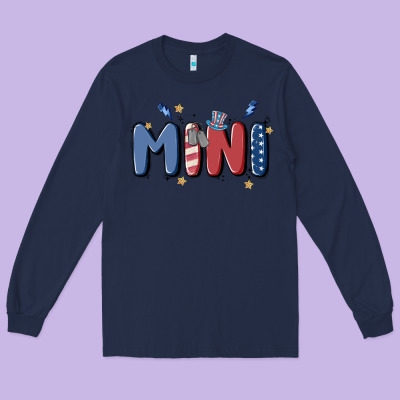 4th July Mini Long Sleeve Tee Designed By Maliassmallbusiness