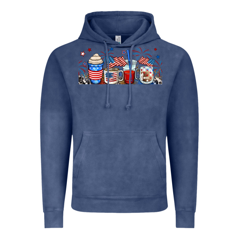 4th Of July Coffe Cups Vintage Hoodie by RanaPortraitStore | Teevron
