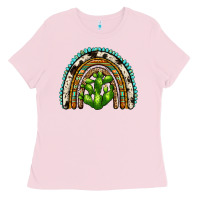 Bubblegum Pink western cactus rainbow Ladies Tee - Zillion Design Studio