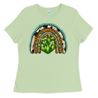 Matcha western cactus rainbow Ladies Tee - Zillion Design Studio
