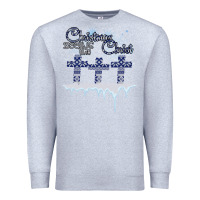 Heather Grey Christmas Christ Begins With Premium Sweatshirt - Bettercallsaul