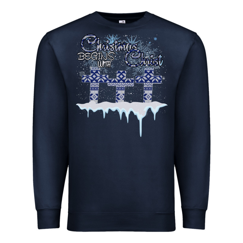 Christmas Christ Begins With Premium Sweatshirt by Bettercallsaul | Teevron