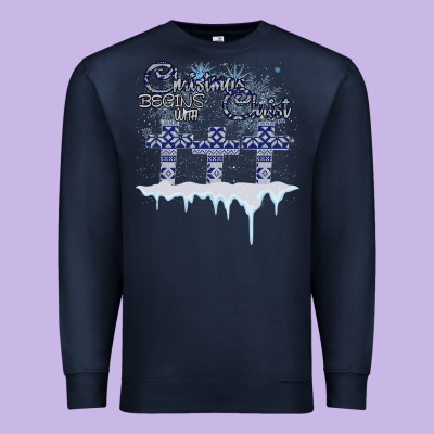 Christmas Christ Begins With Premium Sweatshirt Designed By Bettercallsaul
