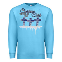 Ocean Blue Christmas Christ Begins With Premium Sweatshirt - Bettercallsaul