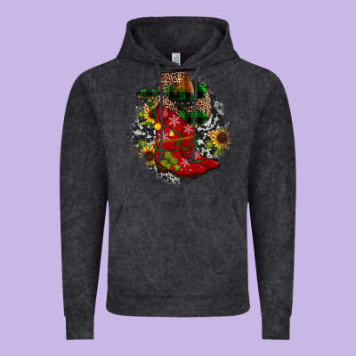 Christmas Cowboy Boots Vintage Hoodie Designed By Jahusdesignshop