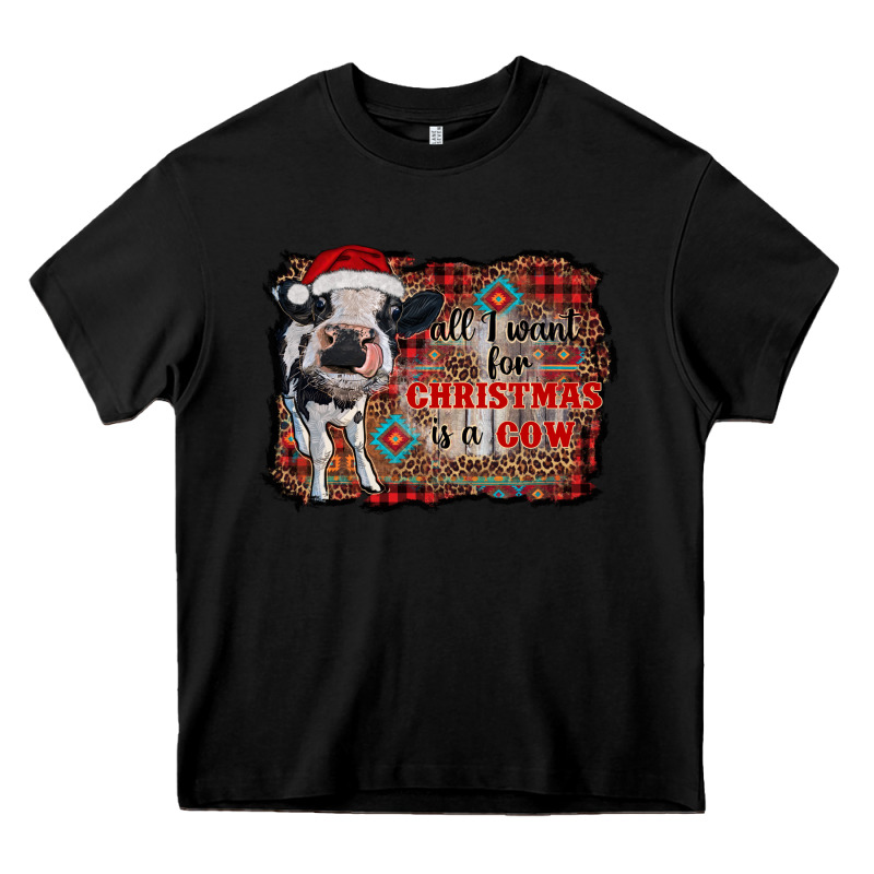 All I Want For Christmas Is A Cow Aztec Heavy Core Tee by RanaPortraitStore | Teevron