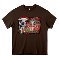 Chocolate Brown all i want for christmas is a cow aztec Heavy Core Tee - RanaPortraitStore