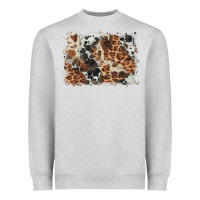 Heather Grey cowhide leopard background Heavyweight Sweatshirt - BarkalooDesign