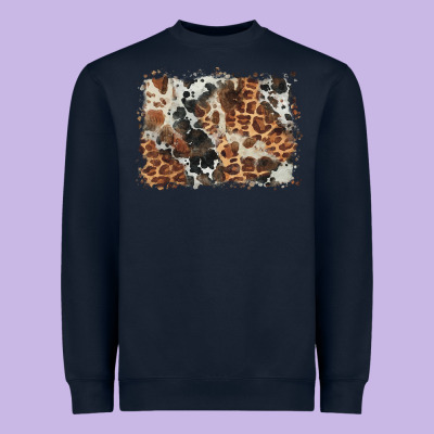 Cowhide Leopard Background Heavyweight Sweatshirt Designed By Barkaloodesign