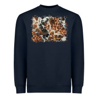 Navy cowhide leopard background Heavyweight Sweatshirt - BarkalooDesign