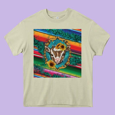 Western Baby Goat Heavy Core Tee Designed By Barkaloodesign