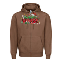 Chestnut Registered Nurse Christmas Zipper Hoodie - MaliasSmallBusiness