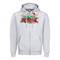 Heather Grey Registered Nurse Christmas Zipper Hoodie - MaliasSmallBusiness