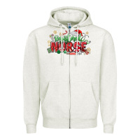 Oatmeal Heather Registered Nurse Christmas Zipper Hoodie - MaliasSmallBusiness