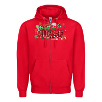 Red Registered Nurse Christmas Zipper Hoodie - MaliasSmallBusiness