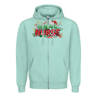 Seafoam Registered Nurse Christmas Zipper Hoodie - MaliasSmallBusiness