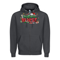Smoke Registered Nurse Christmas Zipper Hoodie - MaliasSmallBusiness