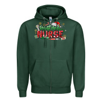 Sports Green Registered Nurse Christmas Zipper Hoodie - MaliasSmallBusiness