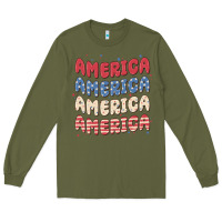 Army Green america Long Sleeve Tee - MaliasSmallBusiness