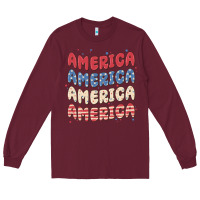 Burgundy america Long Sleeve Tee - MaliasSmallBusiness
