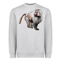Heather Grey baboon Heavyweight Sweatshirt - LillyAllenDesigns