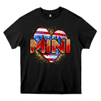 Black American mini heart Heavy Core Tee - Zillion Design Studio