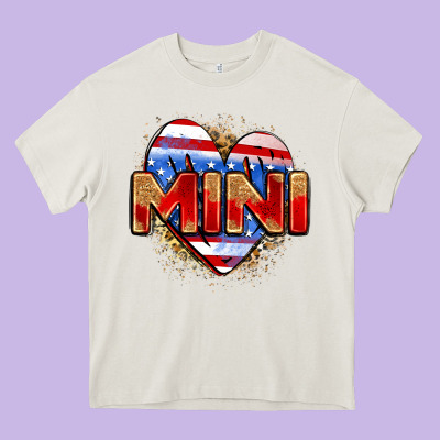 American Mini Heart Heavy Core Tee Designed By Zillion Design Studio