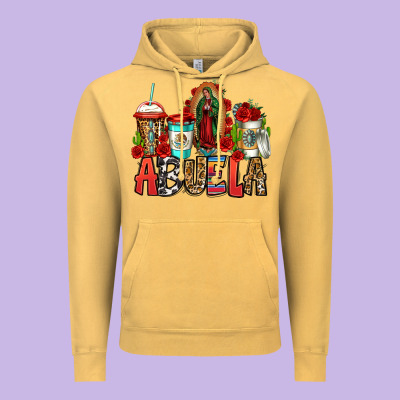 Lady Of Guadalupe Abuela Coffee Cups Vintage Hoodie Designed By Jasminsmagicworld