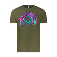 Vintage Olive rainbow and gemstone Vintage Tee - AdoDesignShop
