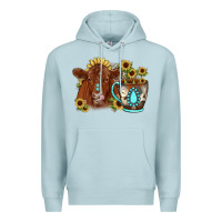 Blue Mist sunflower coffee cup red angus gemstone Premium Hoodie - JahusDesignShop