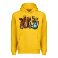 Lemon sunflower coffee cup red angus gemstone Premium Hoodie - JahusDesignShop