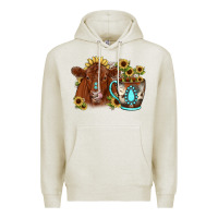 Oatmeal Heather sunflower coffee cup red angus gemstone Premium Hoodie - JahusDesignShop