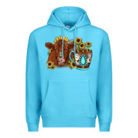 Ocean Blue sunflower coffee cup red angus gemstone Premium Hoodie - JahusDesignShop