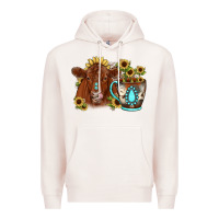 Pale Pink sunflower coffee cup red angus gemstone Premium Hoodie - JahusDesignShop