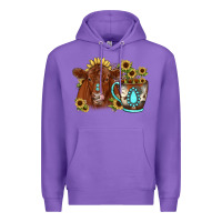 Purple sunflower coffee cup red angus gemstone Premium Hoodie - JahusDesignShop