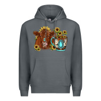 Rock sunflower coffee cup red angus gemstone Premium Hoodie - JahusDesignShop