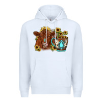 White sunflower coffee cup red angus gemstone Premium Hoodie - JahusDesignShop