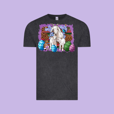 Goat Family Eggs Flowers Leopard Serape Glitter Vintage Tee Designed By Artiststas